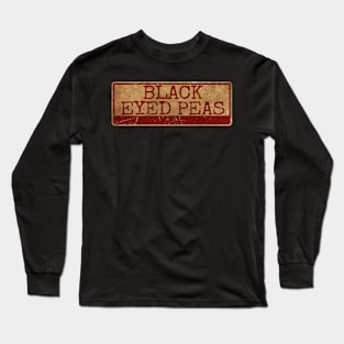 Aliska text red gold retro Black Eyed Peas Long Sleeve T-Shirt